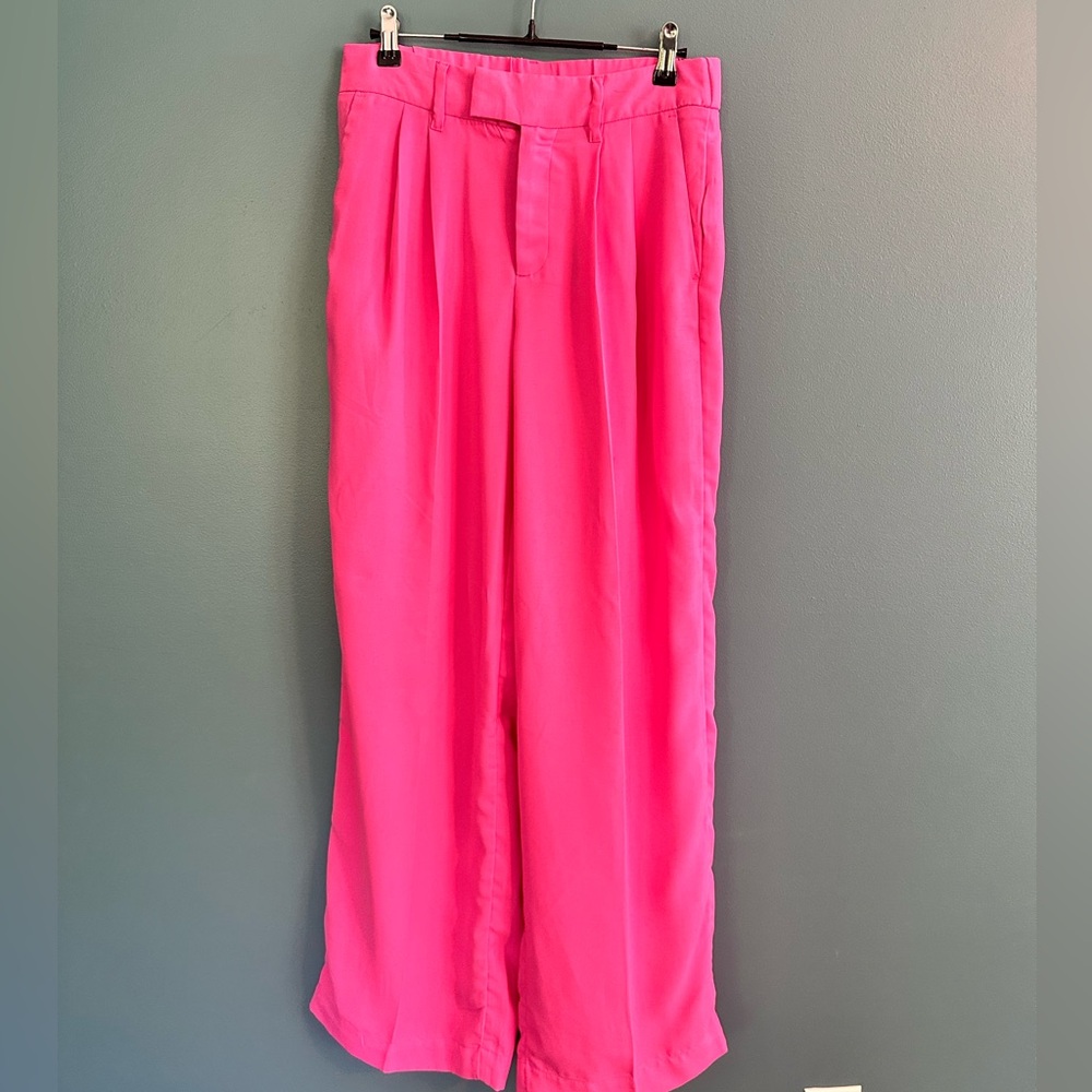 a new day wide leg pants neon pink size 6